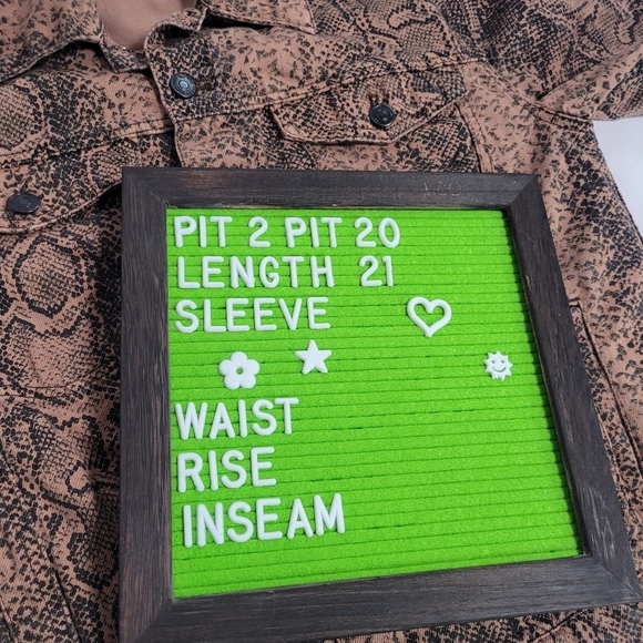 Free People Oversized Denim Jacket Snake Skin Print Brown Women's Size XS - Picture 11 of 11